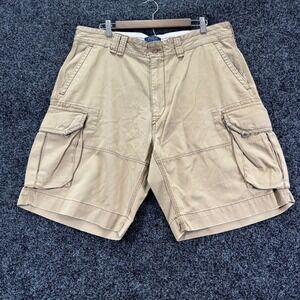 Polo Ralph Lauren Mens Tan Khaki Cargo Shorts Classic Chino Cotton Size 38